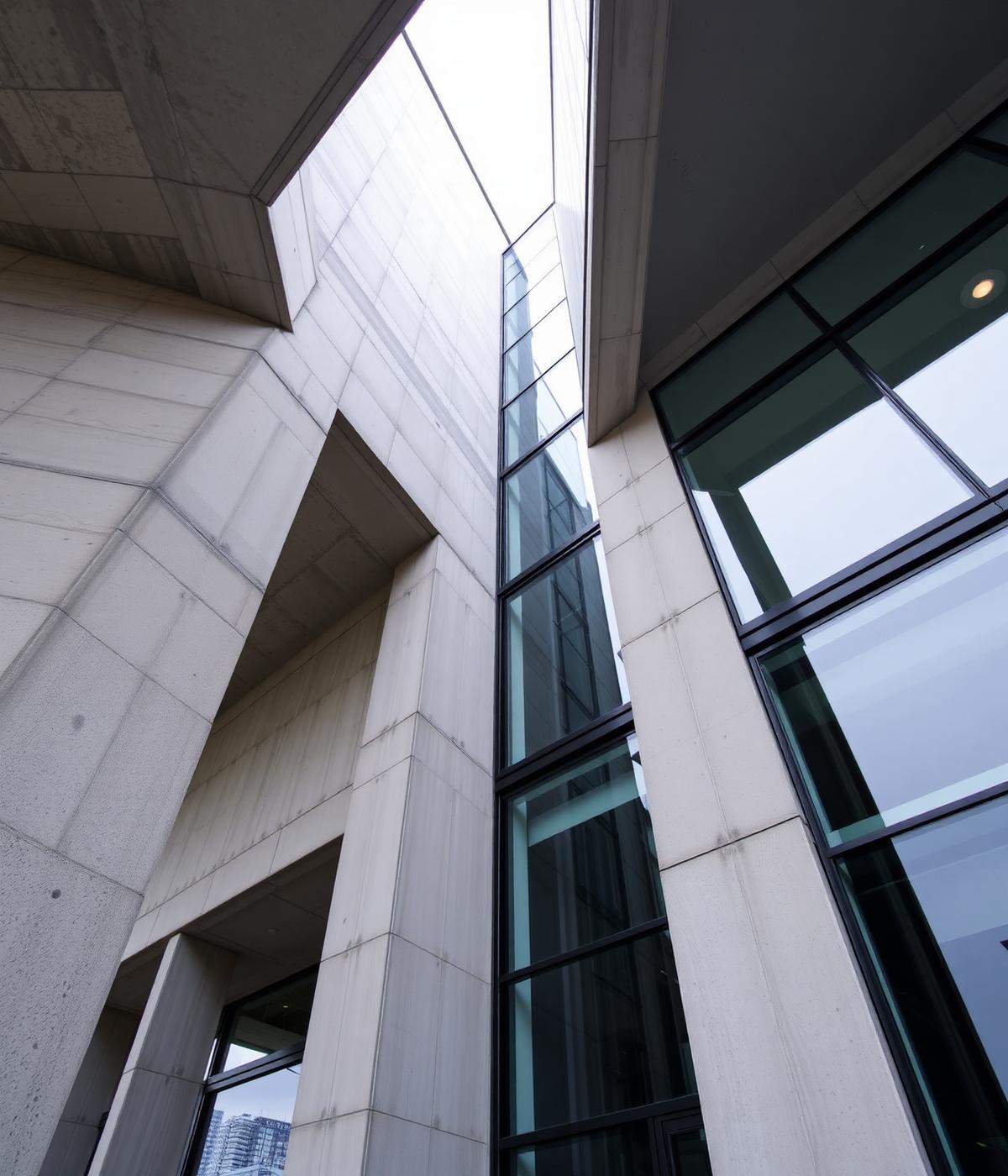 Fertiggestellte moderne Beton- und Glasarchitektur in Berlin